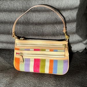Coach - Vintage Striped canvas with leather strap